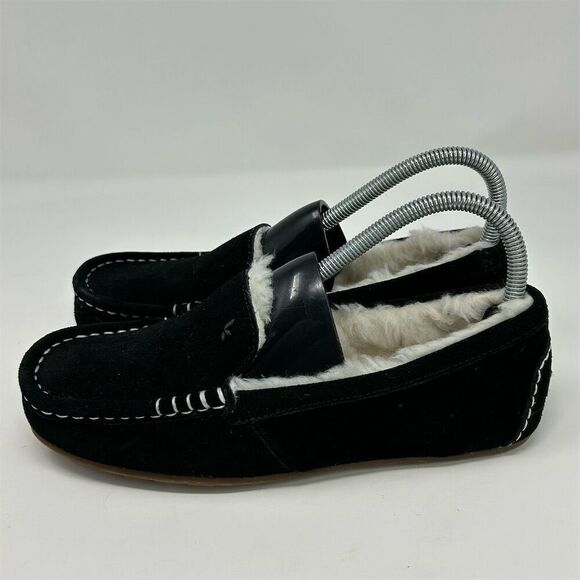 Koolaburra by UGG Women's Black Suede Moccasin Slippers Size 7 Comfort Warmth - Picture 6 of 12